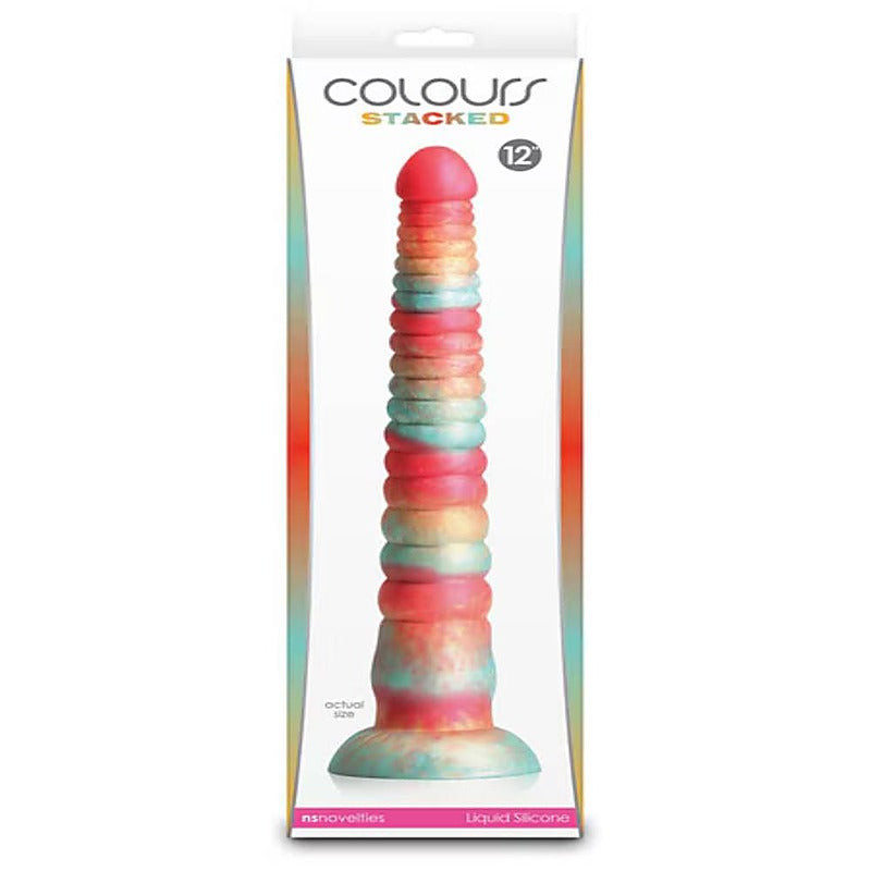 Colours Stacked 12 Inch Silicone Dildo by NS Novelties - Realistic Dildos