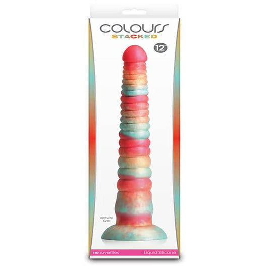 NS Novelties Colours Stacked 12 Inch Silicone Dildo - Realistic Dildos