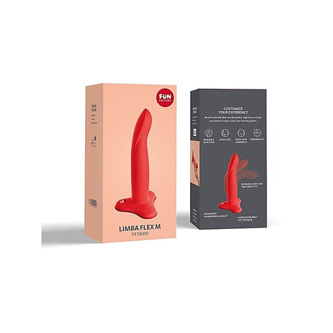 Fun Factory Limba Flex M Fit Non Vibrating Dildo Flashy Coral - Anal Dildos