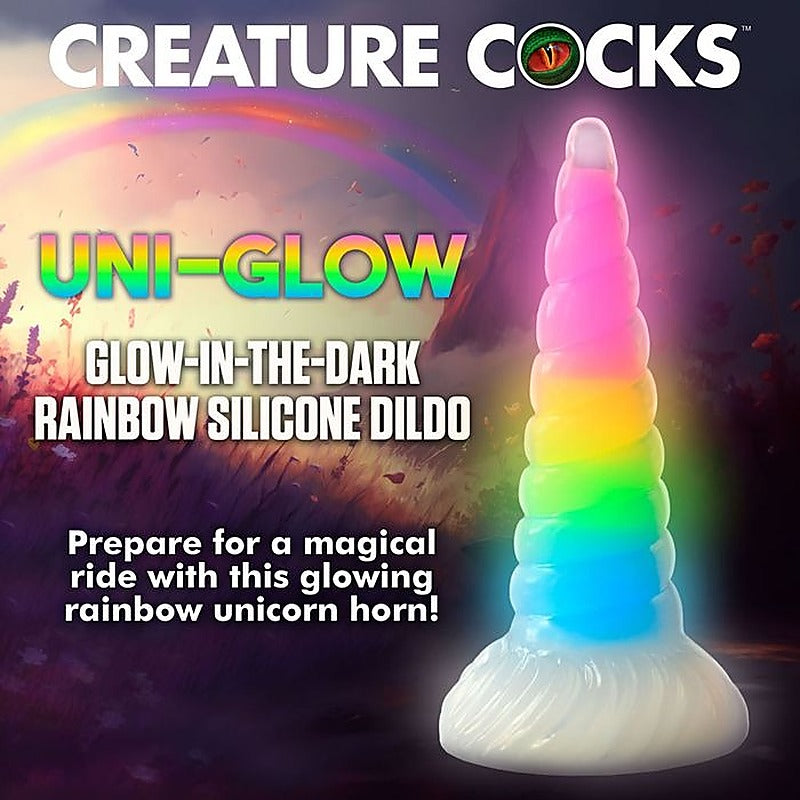 Creature Cocks Uni-Glow Unicorn Fantasy Dildo by XR Brands - Non-Realistic Dildos