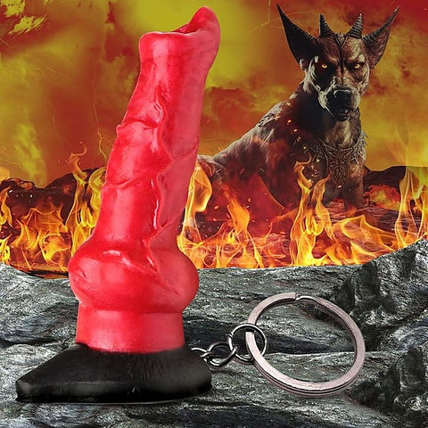 Hell-Hound Fantasy Dildo Keyring by XR Brands - Party Gifts and Novelties