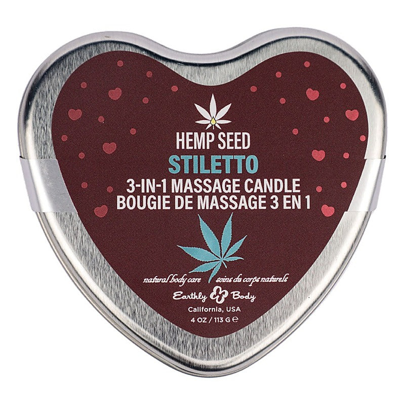 Earthly Body Hemp Seed 3 in 1 Massage Heart Candle 113g - Sex Pheromones and Perfumes