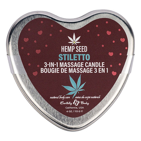 Earthly Body Hemp Seed 3 in 1 Massage Heart Candle 113g - Sex Pheromones and Perfumes