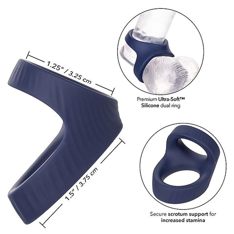 Viceroy Max Dual Men's Cock Ring by California Exotics - Stretchy Cock Rings