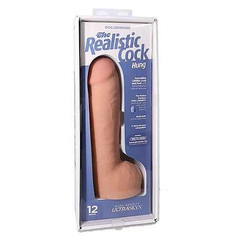 Hung 12 Inch Ultraskyn Realistic Cock With Balls - Realistic Dildos