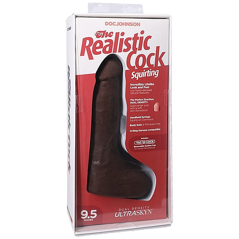 9.5 Inch Ultraskyn Squirting Cock With Balls by Doc Johnson - Realistic Dildos