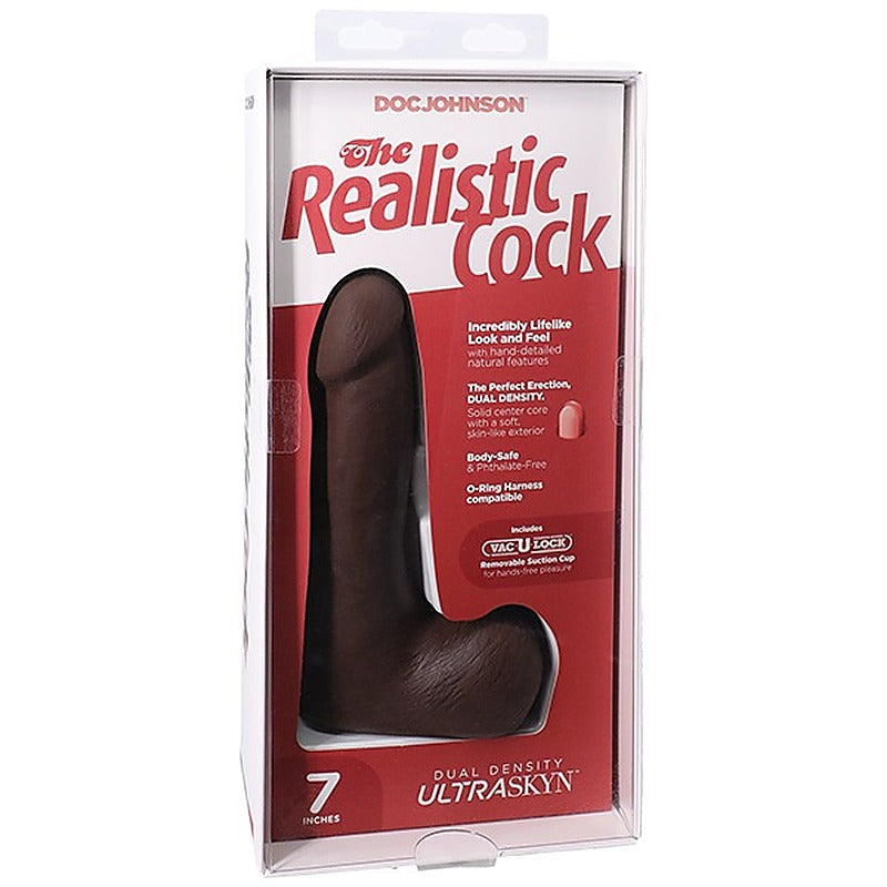 Vac-U-Lock Suction Cup 7 Inch Realistic Cock With Balls - Realistic Dildos