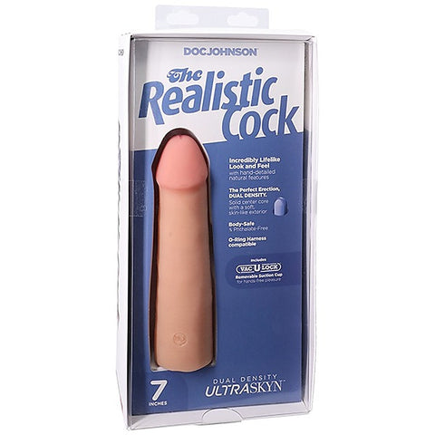 Vac-U-Lock 7 Inch Realistic Dildo by Doc Johnson - Realistic Dildos