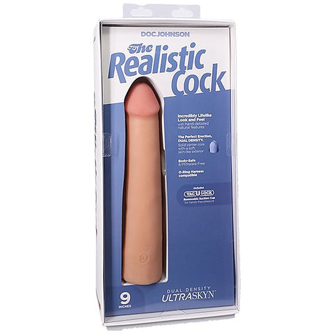 Vac-U-Lock 9 Inch Realistic Dong by Doc Johnson - Realistic Dildos