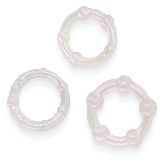 NS Novelties Fantasia Intensity Stretchy Cock Rings Pearl - Cock Ring Sets