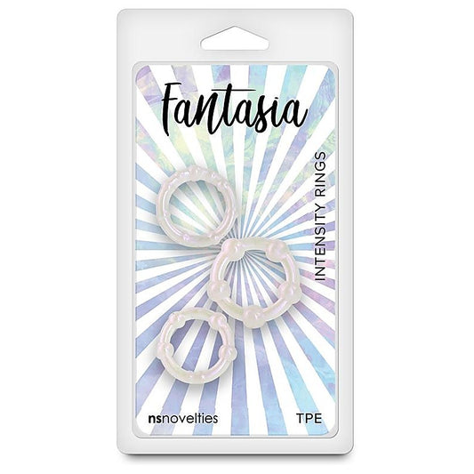 NS Novelties Fantasia Intensity Stretchy Cock Rings Pearl - Cock Ring Sets