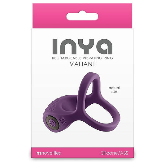 NS Novelties INYA Valiant Vibrating Cock Ring Berry - Vibrating Cock Rings