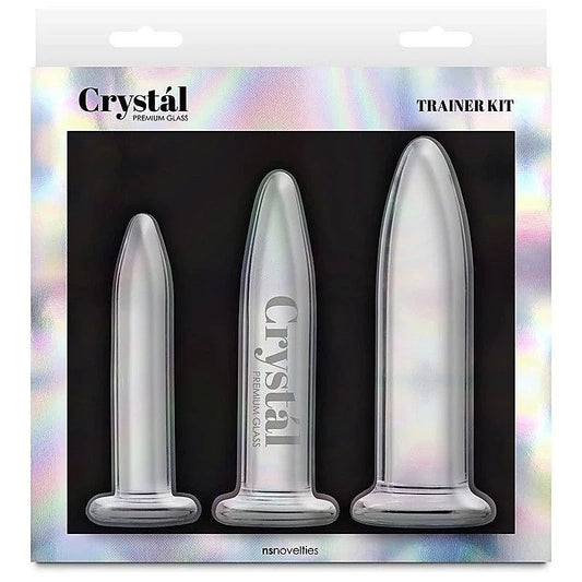 NS Novelties Crystal 3 Piece Anal Trainer Kit Clear - Butt Plugs