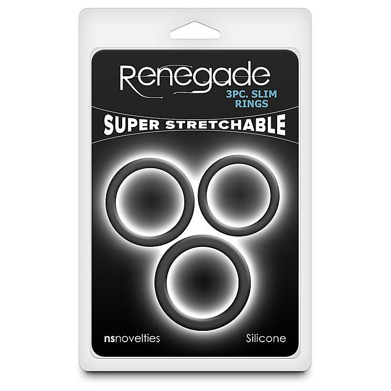 Renegade 3 Piece Slim Stretchy Cock Rings by NS Novelties - Cock Ring Sets
