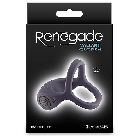 Renegade Valiant Rechargeable Mens Cock Ring Gray - Vibrating Cock Rings