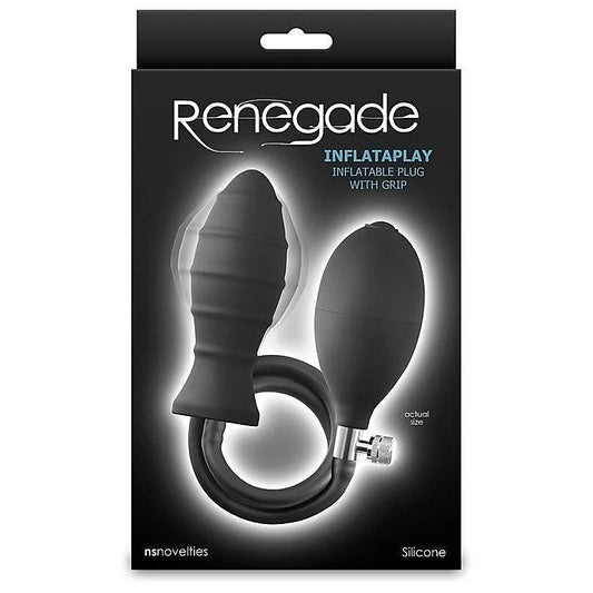Renegade InflataPlay Inflatable Butt Plug Black - Butt Plugs