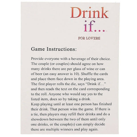 Drink If For Lovers Adult Couples Sex Games by Kheper Games - Sex Games, Coupons and Tricks