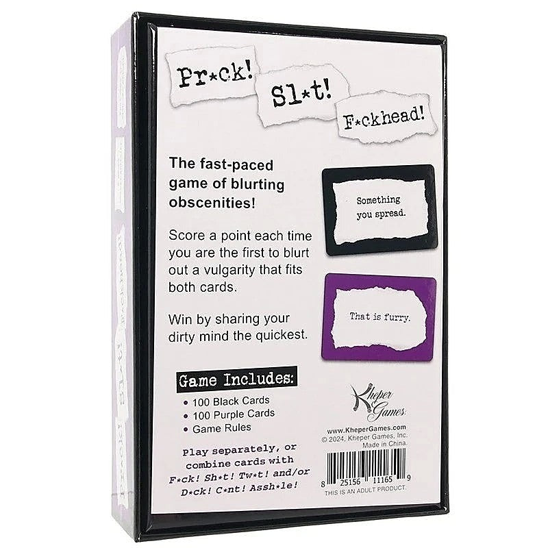 Pr*ck Sl*t F*ckhead Card Game by Kheper Games - Sex Games, Coupons and Tricks