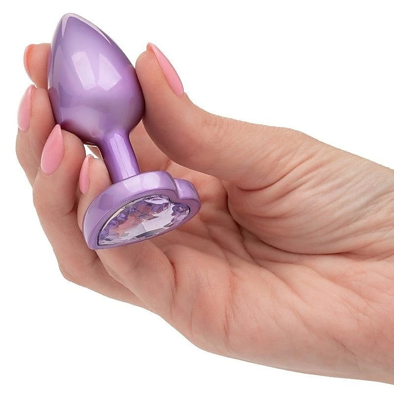 Jewel Amethyst Heart Shape Butt Plug by California Exotics - Butt Plugs