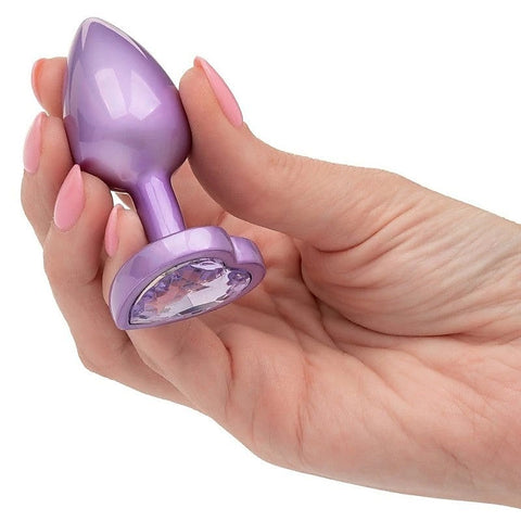 Jewel Amethyst Heart Shape Butt Plug by California Exotics - Butt Plugs