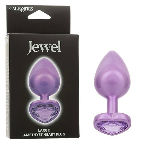 Jewel Amethyst Heart Shape Butt Plug by California Exotics - Butt Plugs