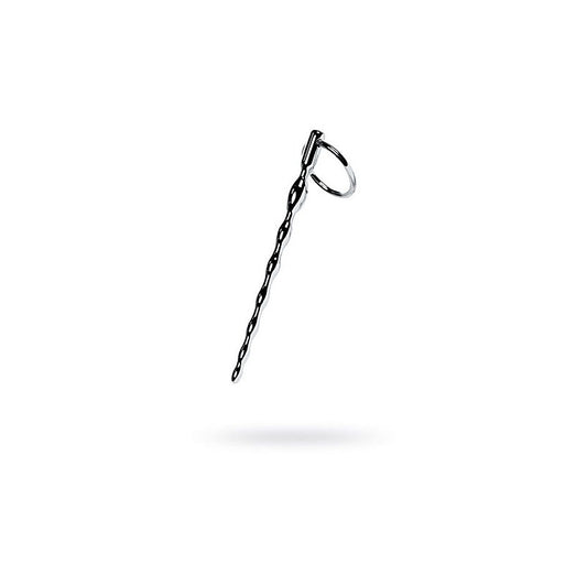 Metal Silver Braided Urethral Plug With Replaceable Ring - Urethral Sounds