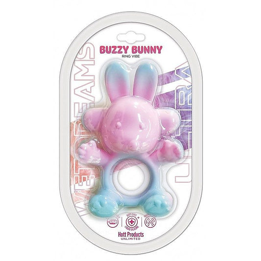 Hott Products Wet Dreams Ultra Buzzy Bunny Mens Cock Ring - Vibrating Cock Rings