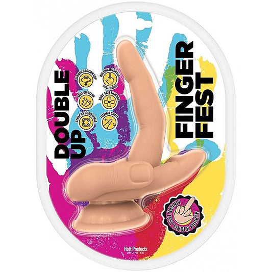 Hott Products Finger Fest Double Up Realistic Dildo Flesh - Realistic Dildos