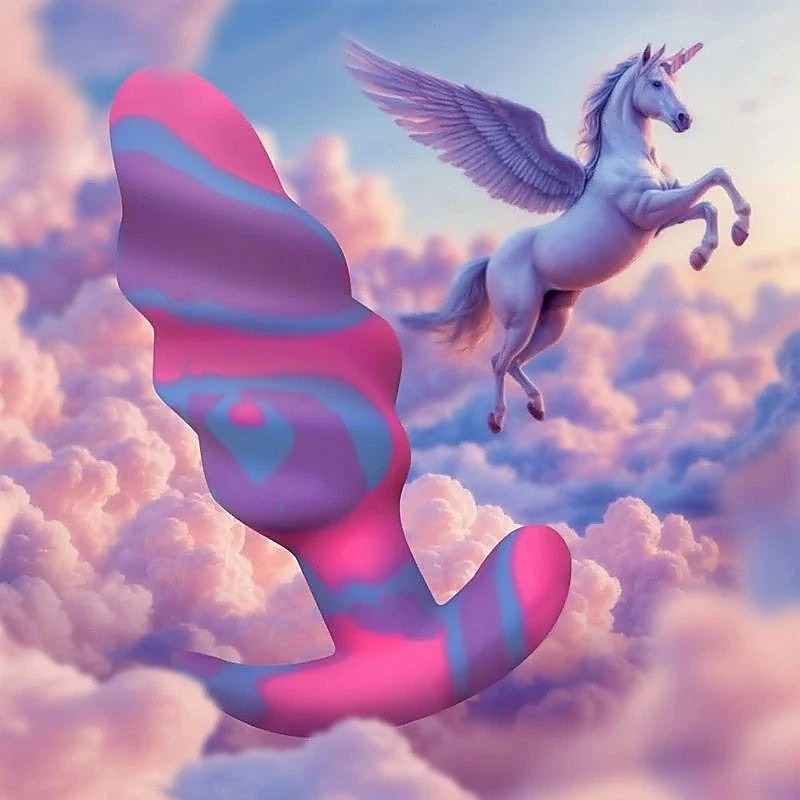 Creature Cocks Unicorn Swirl Silicone Butt Plug - Butt Plugs