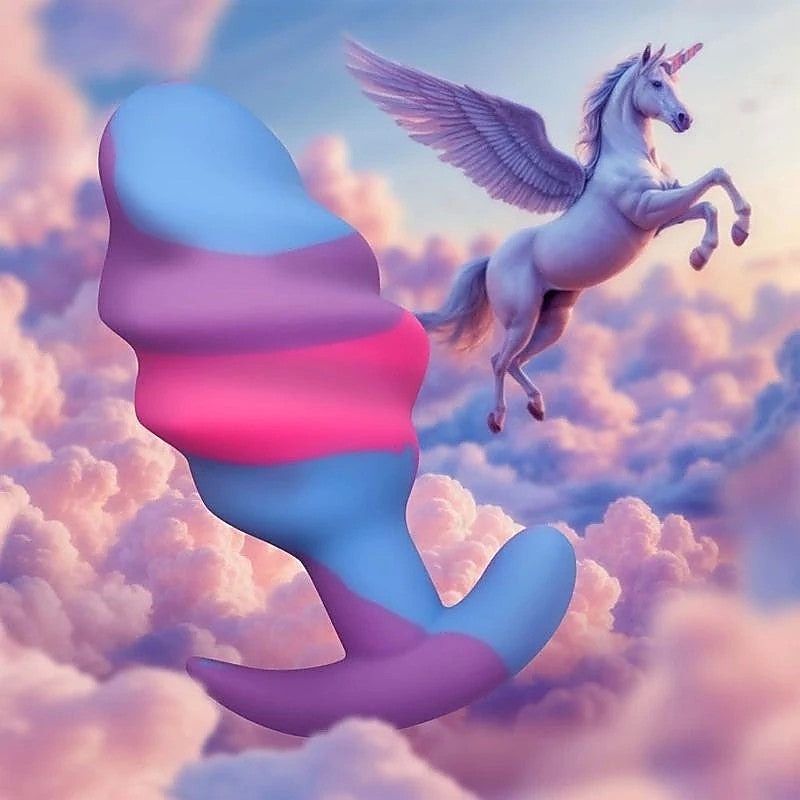 Creature Cocks Unicorn Swirl Silicone Butt Plug - Butt Plugs