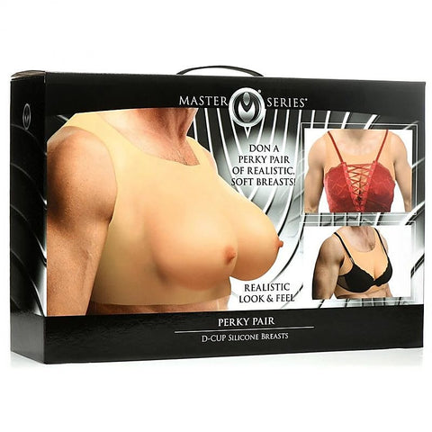 Master Series Perky Pair D Cup Silicone Breasts by XR Brands - Breast and Nipple Toys