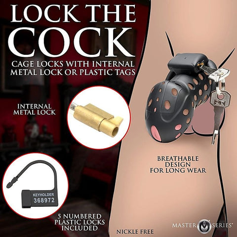 Master Series Lock Down Male Chastity Cage by XR Brands - Male Chastity