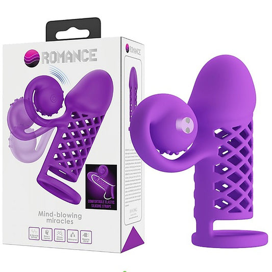 Pretty Love Rechargeable Harden Cock Sleeve Purple - Penis Sleeves and Extenders