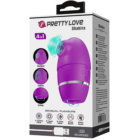 Pretty Love 4 in1 Thumping Shakira Clitoral Vibrator Purple - Clit Ticklers and Pulsators
