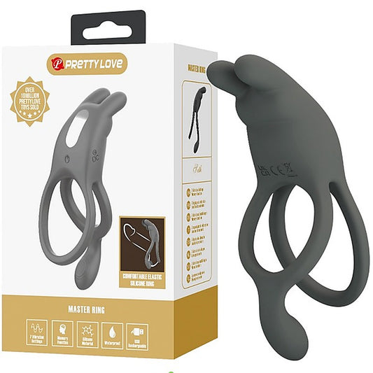 Pretty Love Seth Master Vibrating Cock Ring Grey - Vibrating Cock Rings