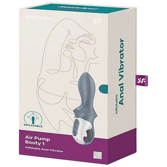 Satisfyer Air Pump Booty 1 Inflatable Anal Vibrator Grey - Anal Vibrators