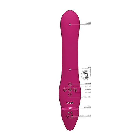 Vive Ai Dual Vibrating & Air Wave Tickler Strapless Strap On - Strap On Sextoys