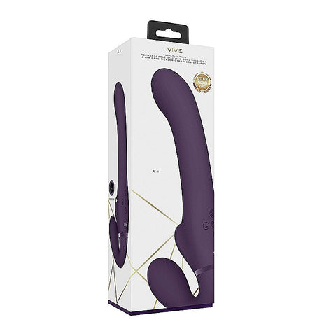 Vive Ai Dual Vibrating & Air Wave Tickler Strapless Strap On - Strap On Sextoys
