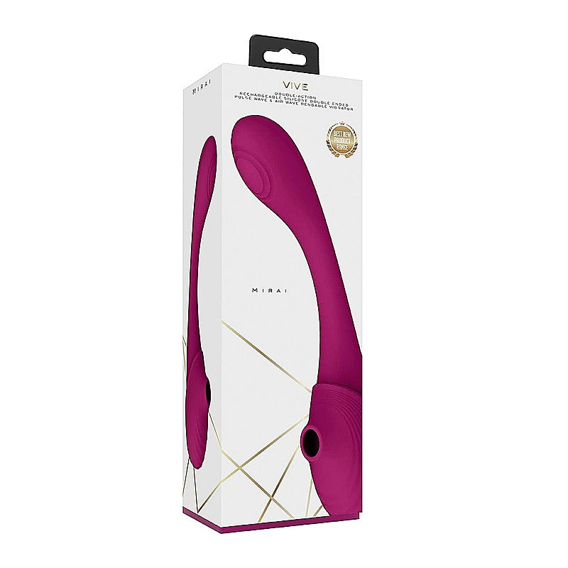 Vive Mirai Double Ended Pulse & Air Wave Bendable Vibrator - Clit Ticklers and Pulsators