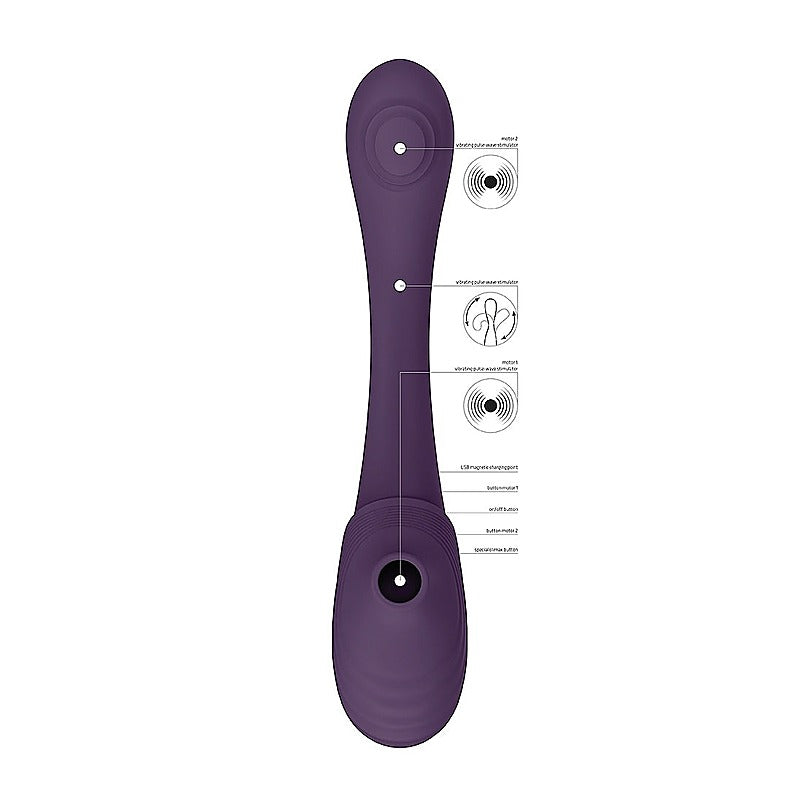Vive Mirai Double Ended Pulse & Air Wave Bendable Vibrator - Clit Ticklers and Pulsators