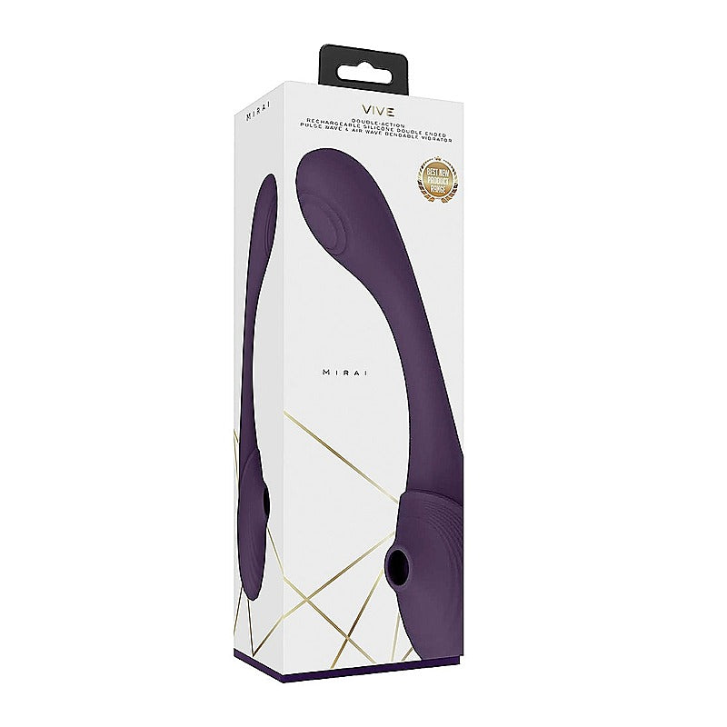 Vive Mirai Double Ended Pulse & Air Wave Bendable Vibrator - Clit Ticklers and Pulsators