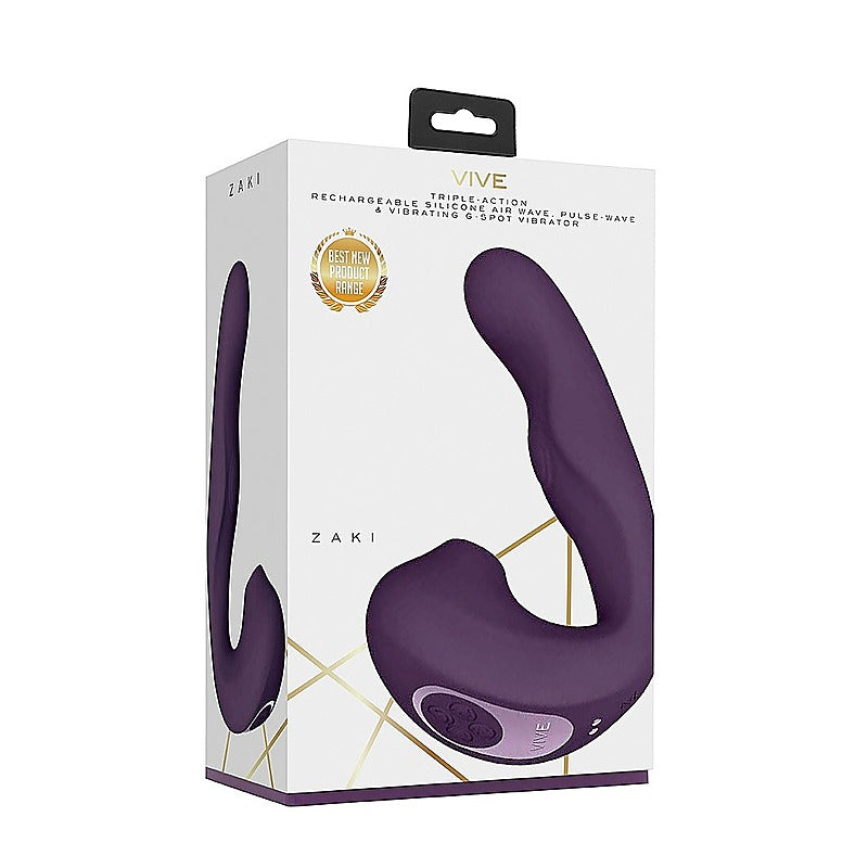 Vive Zaki Air and Pulse Wave G-Spot Vibrator by Shots Toys - G-Spot Vibrators