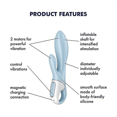 Air Pump Bunny 1 Inflatable Rabbit Vibrator by Satisfyer - Rabbit Vibrators