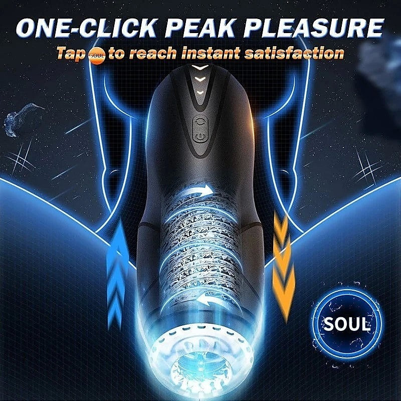 CyberSkin The Galaxy Voy Thrusting & Rotating Male Stroker - Masturbators and Strokers