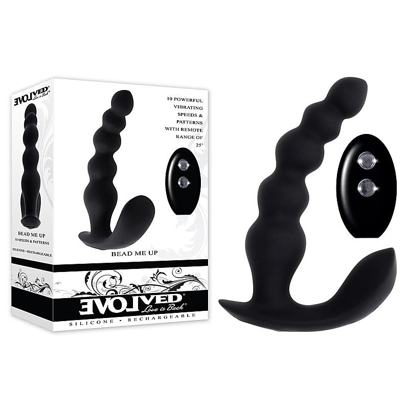 Evolved BEAD ME UP Remote Control Vibrating Anal Beads Black - Anal Beads and Balls