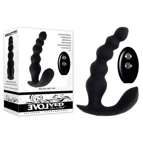 Evolved BEAD ME UP Remote Control Vibrating Anal Beads Black - Anal Beads and Balls
