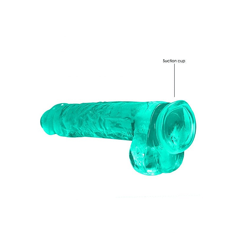 REALROCK 9 Inch Realistic Dildo With Balls Turquoise - Realistic Dildos