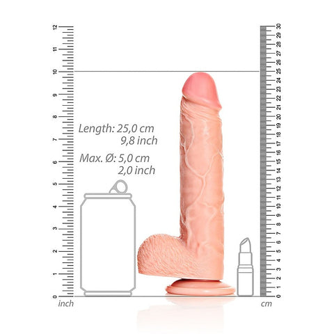 REALROCK 23 cm Straight Realistic Dildo with Balls - Realistic Dildos