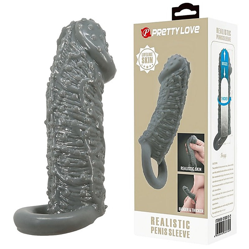 Realistic Male Penis Sleeve Black by Baile - Penis Sleeves and Extenders