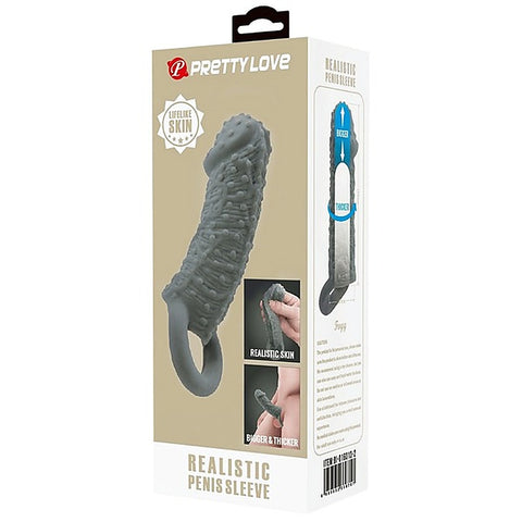 Realistic Male Penis Sleeve Black by Baile - Penis Sleeves and Extenders